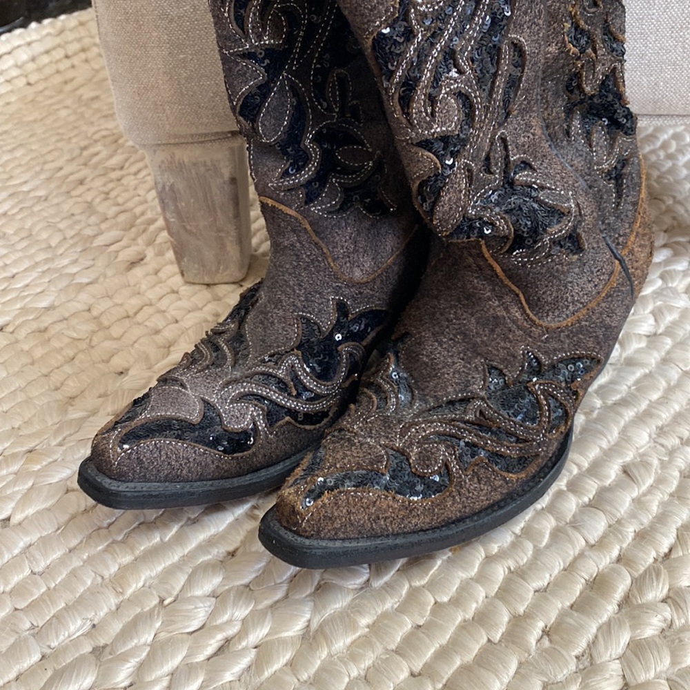 Corral Boots Brown Leather Sz 6 Beautiful Boots View 2
